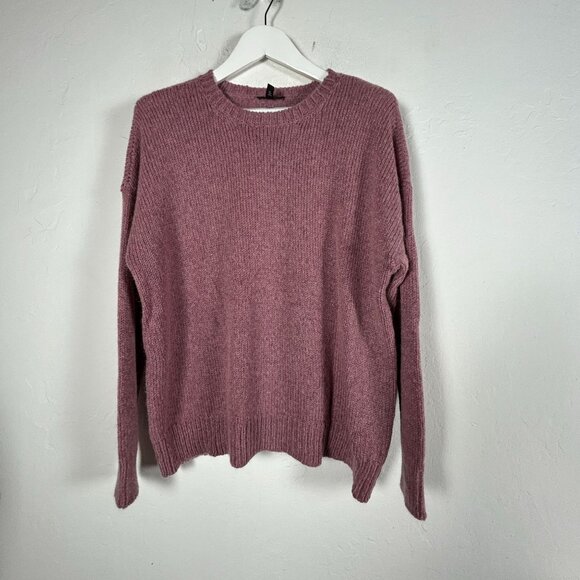 Eileen Fisher Womens Medium Mauve Wool Mohair Crew Neck Sweater Pullover USA - Picture 1 of 7